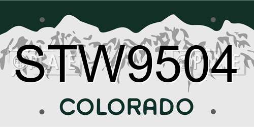 STW9504 Colorado License Plate