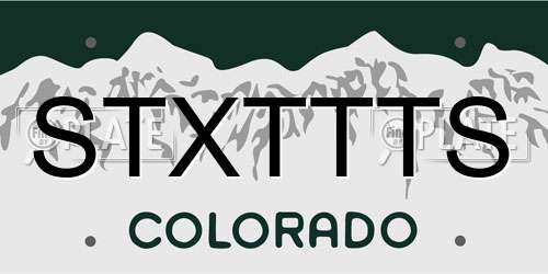 STXTTTS Colorado License Plate