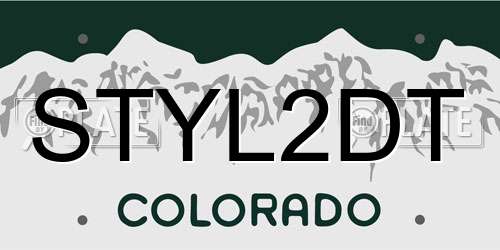 STYL2DT Colorado License Plate