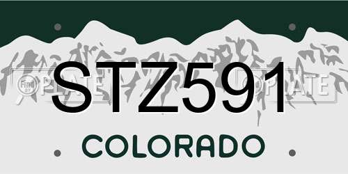 STZ591 Colorado License Plate