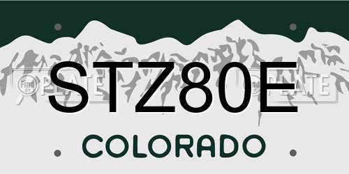 STZ80E Colorado License Plate