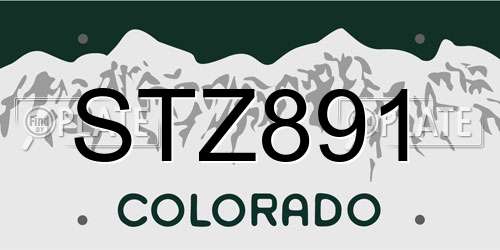 STZ891 Colorado License Plate