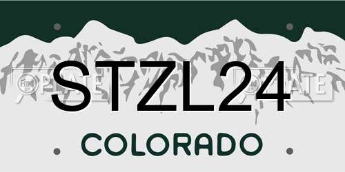 STZL24 Colorado License Plate