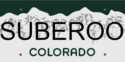 SUBEROO Colorado License Plate
