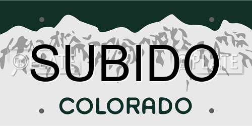 SUBIDO Colorado License Plate
