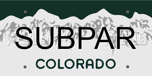 SUBPAR Colorado License Plate