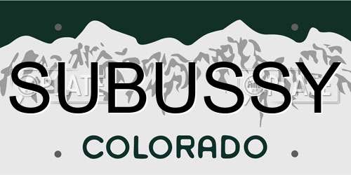 SUBUSSY Colorado License Plate