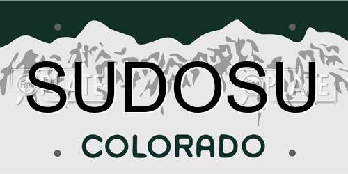 SUDOSU Colorado License Plate