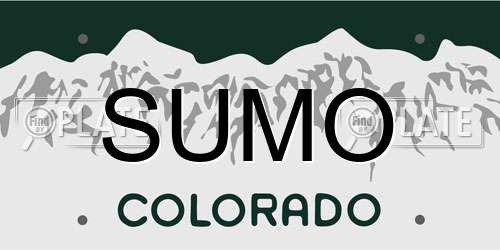 SUMO Colorado License Plate