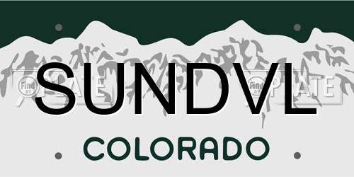 SUNDVL Colorado License Plate