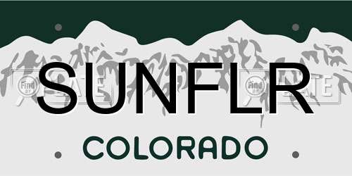 SUNFLR Colorado License Plate