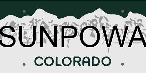 SUNPOWA Colorado License Plate