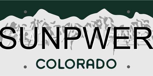 SUNPWER Colorado License Plate