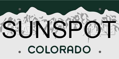 SUNSPOT Colorado License Plate