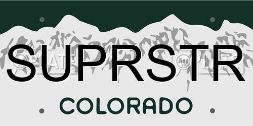 SUPRSTR Colorado License Plate