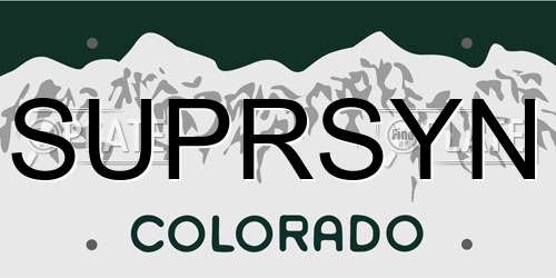 SUPRSYN Colorado License Plate