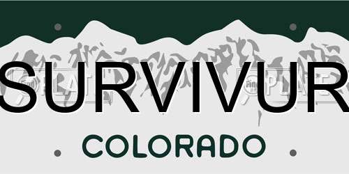 SURVIVUR Colorado License Plate