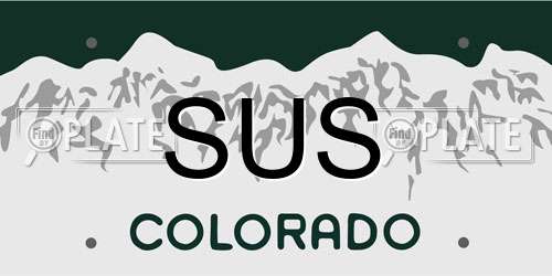 SUS Colorado License Plate