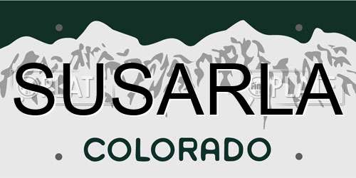 SUSARLA Colorado License Plate