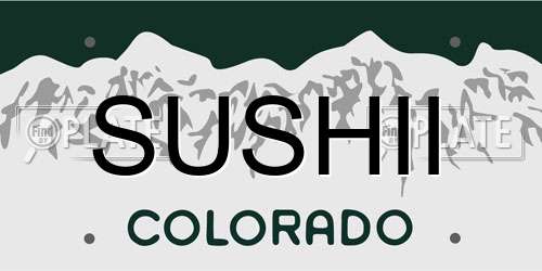 SUSHII Colorado License Plate