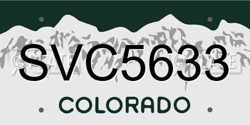 SVC5633 Colorado License Plate