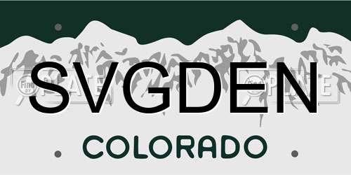 SVGDEN Colorado License Plate