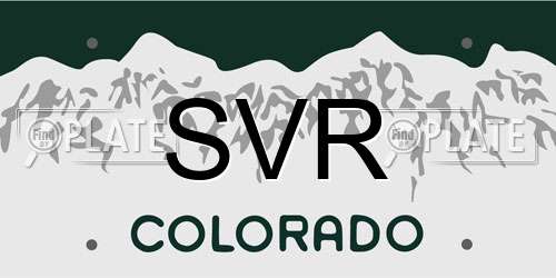 SVR Colorado License Plate