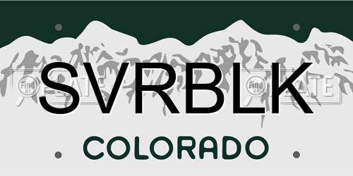 SVRBLK Colorado License Plate