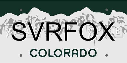 SVRFOX Colorado License Plate