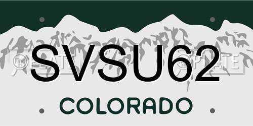 SVSU62 Colorado License Plate