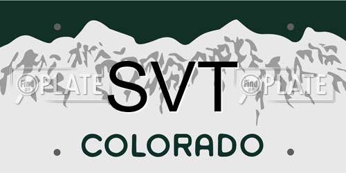 SVT Colorado License Plate