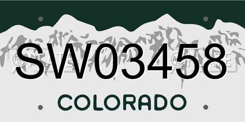 SW03458 Colorado License Plate