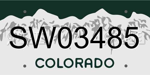 SW03485 Colorado License Plate