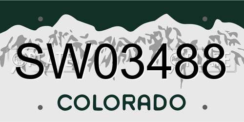 SW03488 Colorado License Plate