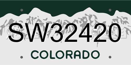 SW32420 Colorado License Plate
