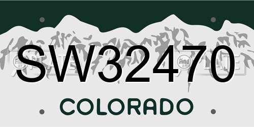SW32470 Colorado License Plate