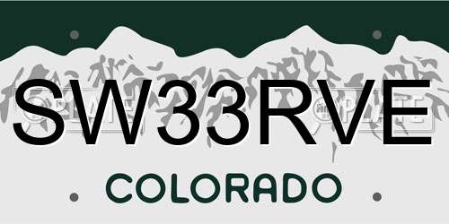 SW33RVE Colorado License Plate