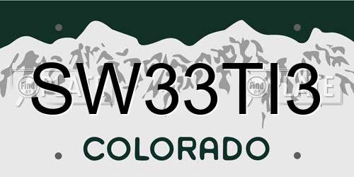 SW33TI3 Colorado License Plate