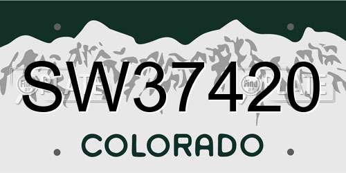 SW37420 Colorado License Plate
