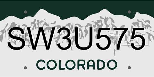 SW3U575 Colorado License Plate