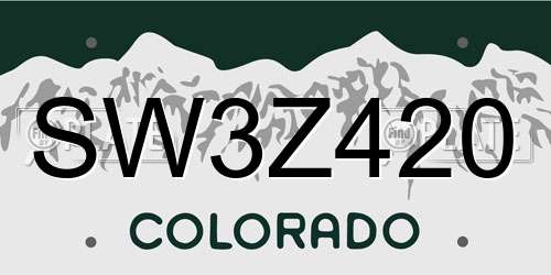 SW3Z420 Colorado License Plate
