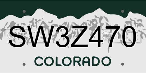 SW3Z470 Colorado License Plate