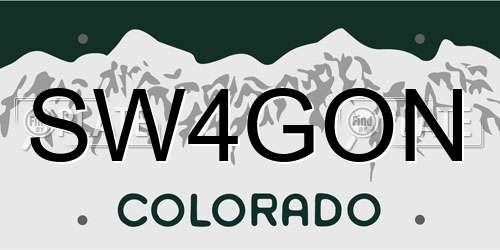 SW4GON Colorado License Plate