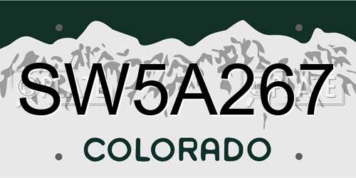SW5A267 Colorado License Plate