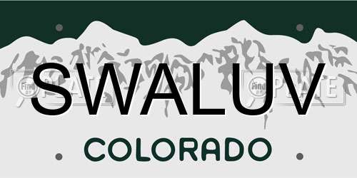SWALUV Colorado License Plate