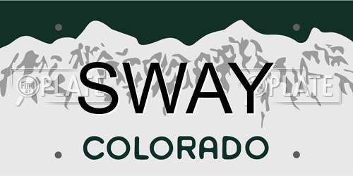 SWAY Colorado License Plate