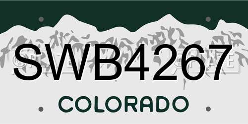 SWB4267 Colorado License Plate