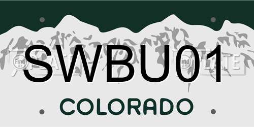 SWBU01 Colorado License Plate