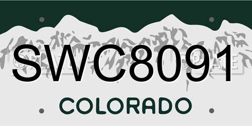 SWC8091 Colorado License Plate