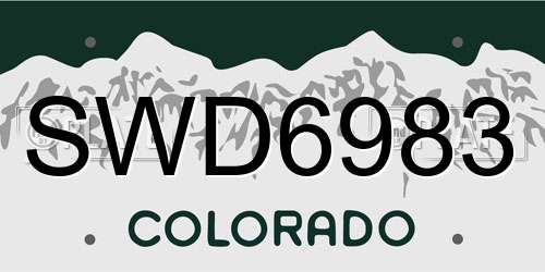 SWD6983 Colorado License Plate